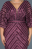 Long Plum Plus Size Evening Dress ABU900