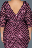 Long Plum Plus Size Evening Dress ABU900