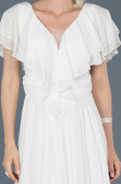 White Long Engagement Dress ABU032