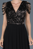 Long Black-Silver Invitation Dress ABU932