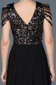 Long Black-Silver Invitation Dress ABU932