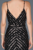 Black-Silver Long Mermaid Evening Dress ABU892