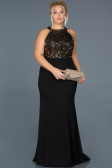 Black-Gold Long Oversized Evening Dress ABU743
