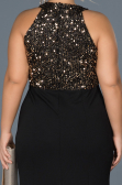 Black-Gold Long Oversized Evening Dress ABU743