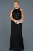 Long Black Oversized Evening Dress ABU743