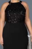 Long Black Oversized Evening Dress ABU743
