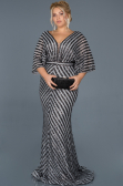 Long Anthracite Plus Size Evening Dress ABU900