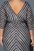 Long Anthracite Plus Size Evening Dress ABU900