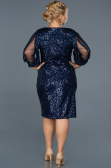 Short Navy Blue Plus Size Evening Dress ABK631