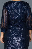 Short Navy Blue Plus Size Evening Dress ABK631