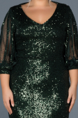 Short Green Plus Size Evening Dress ABK631