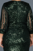 Short Green Plus Size Evening Dress ABK631
