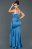 Long Indigo Satin Evening Dress ABU977