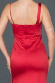 Long Red Satin Evening Dress ABU977