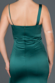 Long Emerald Green Satin Evening Dress ABU977