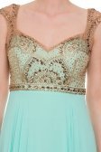 Uzun Mint Abiye Elbise ALY6233