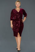Short Burgundy Plus Size Evening Dress ABK653