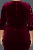 Short Burgundy Plus Size Evening Dress ABK653