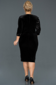 Short Black Plus Size Evening Dress ABK653