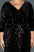 Short Black Plus Size Evening Dress ABK653