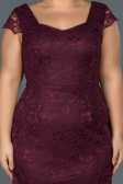 Short Plum Oversized Evening Dress ABK010