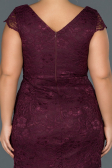 Short Plum Oversized Evening Dress ABK010