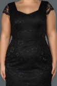Short Black Oversized Evening Dress ABK010