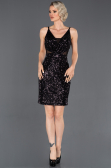 Short Grey-Indigo Invitation Dress ABK675
