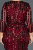 Long Burgundy Oversized Mermaid Evening Dress ABU1043