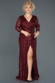 Long Burgundy Oversized Mermaid Evening Dress ABU1043