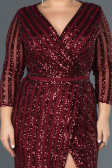 Long Burgundy Oversized Mermaid Evening Dress ABU1043