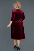 Midi Burgundy Plus Size Evening Dress ABK684