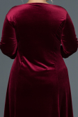 Midi Burgundy Plus Size Evening Dress ABK684