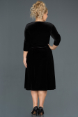 Midi Black Plus Size Evening Dress ABK684