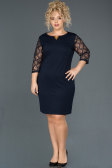 Navy Blue Short Oversized Evening Dress ABK150