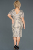 Short Gold Plus Size Evening Dress ABK686
