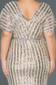 Short Gold Plus Size Evening Dress ABK686