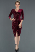 Short Burgundy Invitation Dress ABK704