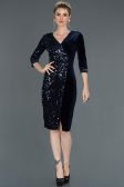 Short Navy Blue Invitation Dress ABK704