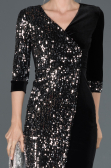 Short Black-Silver Invitation Dress ABK704