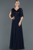 Navy Blue Long Invitation Dress ABU676