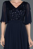 Navy Blue Long Invitation Dress ABU676