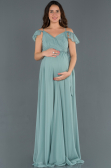 Long Turquoise Pregnancy Evening Dress ABU756