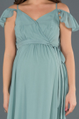 Long Turquoise Pregnancy Evening Dress ABU756