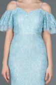 Long Light Blue Laced Evening Dress ABU1156