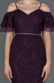 Long Dark Purple Laced Evening Dress ABU1156