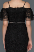 Long Black Laced Evening Dress ABU1156
