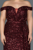 Long Burgundy Plus Size Evening Dress ABU1126
