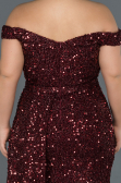 Long Burgundy Plus Size Evening Dress ABU1126