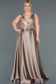 Long Mink Satin Plus Size Evening Dress ABU1149